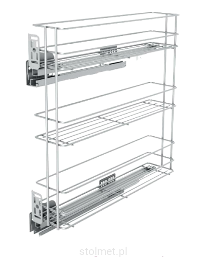 Kosz Cargo boczny prawy, regulacja 4D, 200 mm, 3 półki, Cichy domyk, Srebrny.jpg