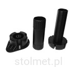 Noga plastikowa H-100 czarna, pod meble kuchenne 3 częściowa rozkręcana do 165mm WYTRZYMAŁE TWORZYWO